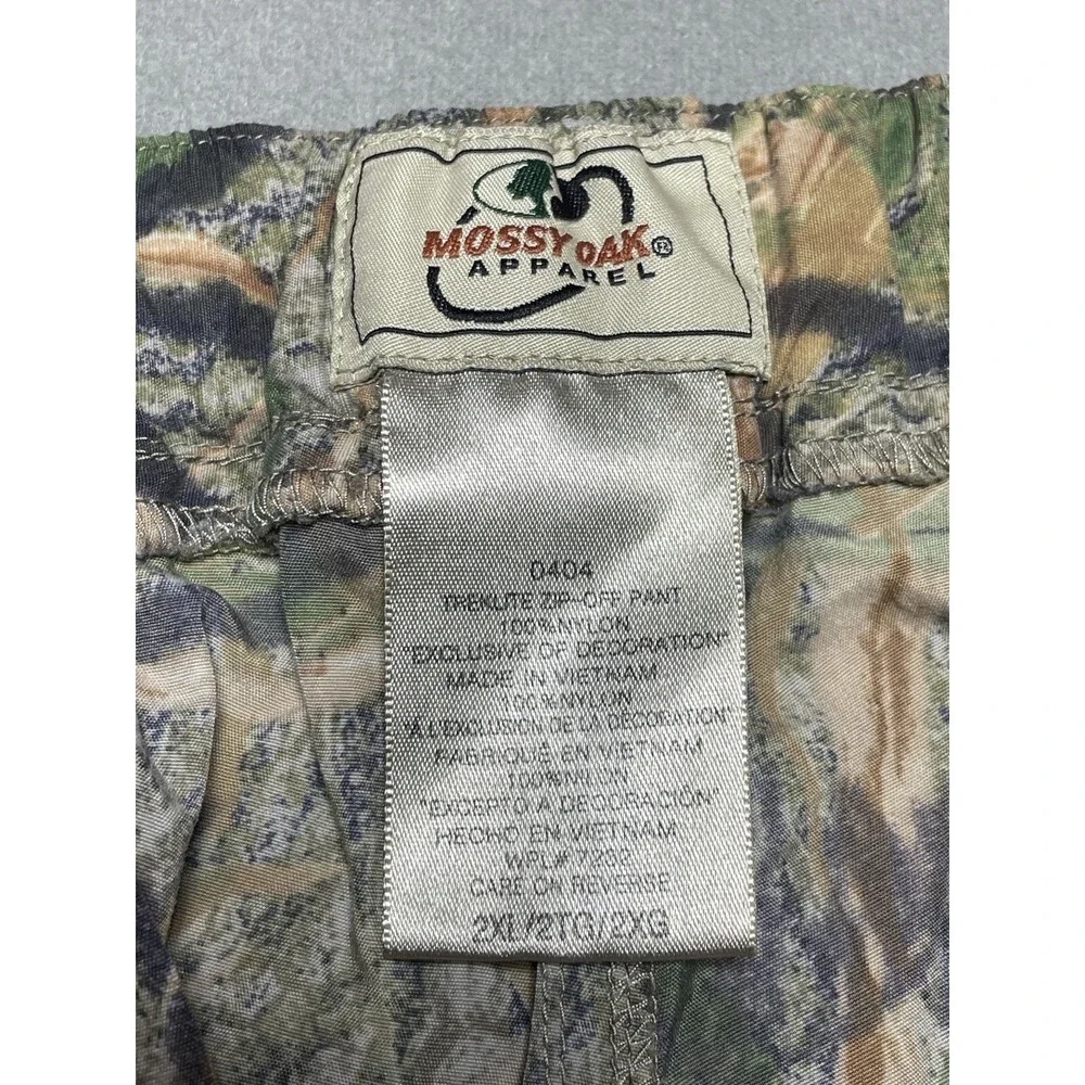 Men's 2XL Mossy Oak Camo Cargo Pants Nylon Break Up‎ Outdoor Lightweight Belt